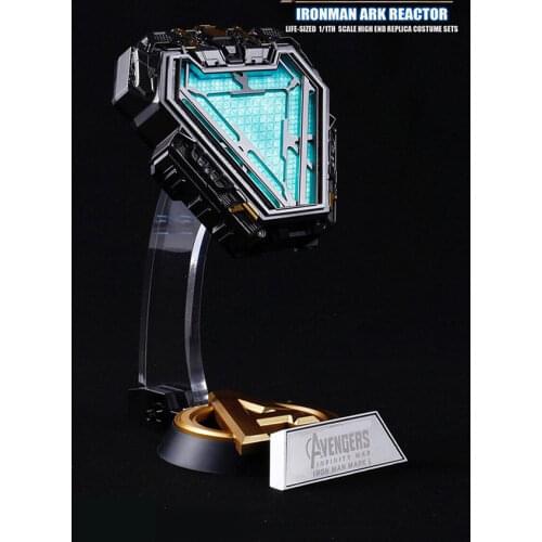 New 1:1 MARVEL AVENGERS Iron Man Mk50 ARC Reactor Tony Stark Heart of Mark Figure LED Light Model Toys Chest Lamp Christmas Gift