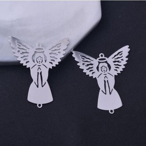 10pcs 35mm*40mm Rhodium Plated Goddess Connectors Filigree Charms Hanging Pendants Settings DIY Making Suncathers