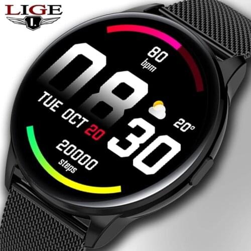 LIGE Fashion Smart watch Men Heart rate Blood pressure Multi-function Sports watch For Men and Women waterproof Smartwatch Men