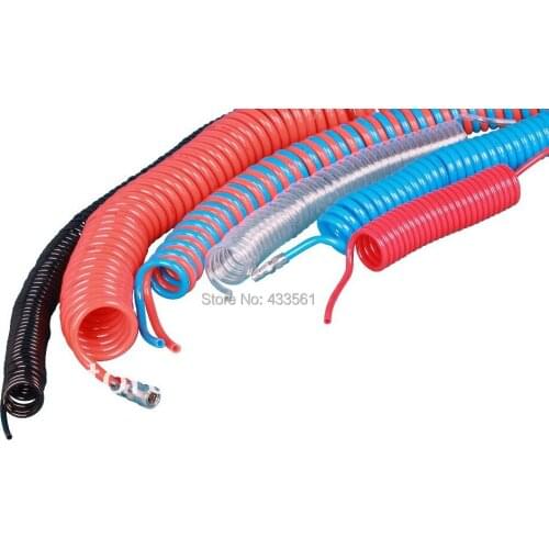 Spiral PU hose Elastic pipe with heating Insulation size 4x6mm for pneumatic fittings part components connector hoses