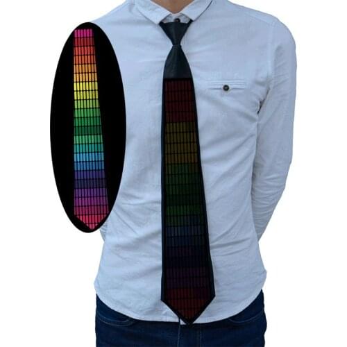 LED Sound Activated Tie Glow In The Dark EL Tie Novelty Flashing Necktie Glowing Dance Carnival Party Voice Control Glow Props