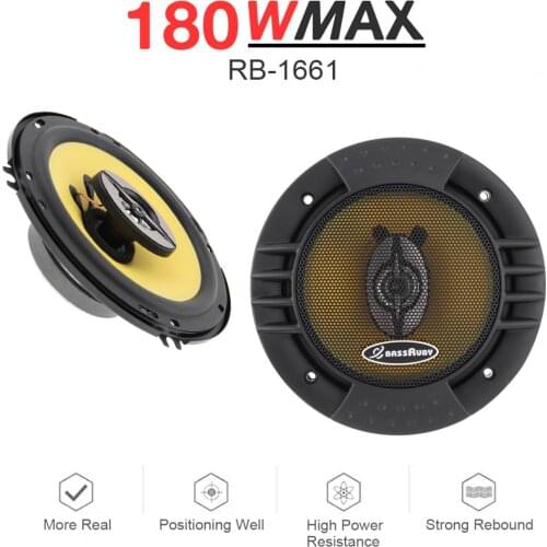 2pcs 6 Inch 2 Way 180W Universal Car Coaxial Speakers Audio Stereo Full Range Frequency Speaker for Car Audio System Modified