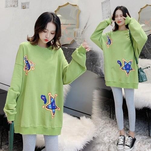 Spring Maternity Sweatshirt Fashion Printing Pullover For Pregnant Woman Clothes Loose Plus Size Pregnancy Hoodie New Arrival