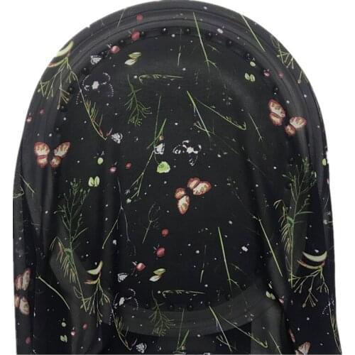 One meter High quality pearl yarn Chiffon tissu Misty butterfly printing fabric High grade robe dress cheongsam shirt material