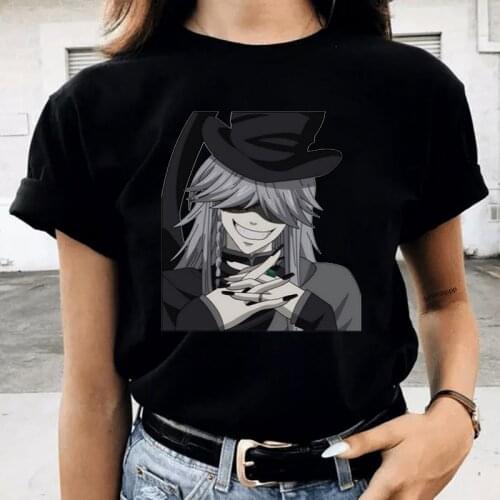 Women Under Taker Graphic Tshirts Black Butler T-Shirt for Women Japanese Anime graphic Tee Shirt Cool Summer Tshirts