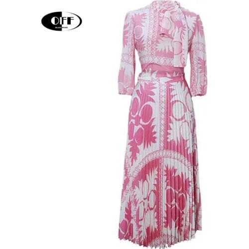 Summer Elegant Two Piece Set Women Outfits Floral Vintage Printed Half Sleeve Bow Plus size Tops Mini Pleated Skirt Femme Korean