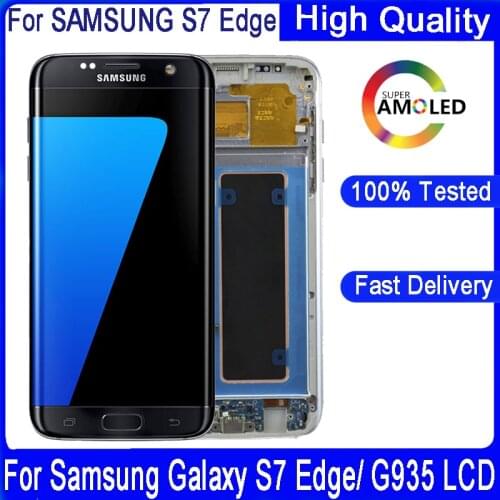 5.5" Original LCD For SAMSUNG Galaxy S7 Edge G935 G935F SM-G935FD with Frame LCD Display Touch Screen Digitizer Assembly