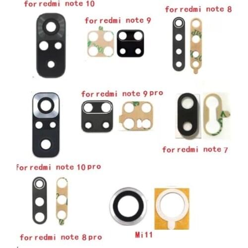 100PCS, Glass Camera Lens with Tape For Xiaomi Redmi 9C 9A Note 8T 9S10 9T Pro Max Mi Pocophone F1 X2 F2 Pro Mi10T Lite Ultra 11