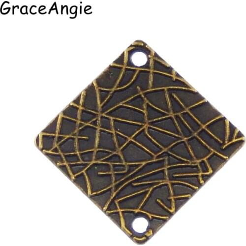 20Pieces)Man Alloy Antique Bronze Jewelry Pendant Rectangle Charms Jewelry Findings Necklace Earring Accessories 26*26MM 03125