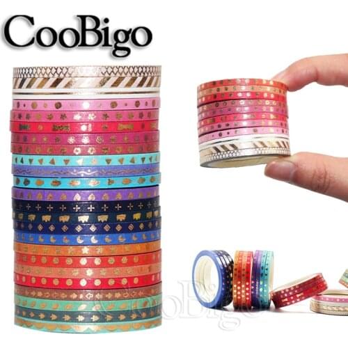24Rolls/Set Washi Tape Decoration Masking Tape Glitter Pattern Adhesive Tape for Sticker Scrapbooking DIY Label Gift Stationer