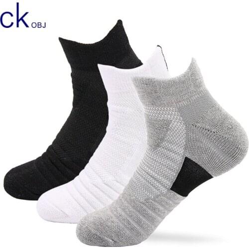 3Pairs/Lot Elite Basketball Socks Men Summer Short Boat Socks Thick Bottom Sweat-absorbent Breathable Running Sports Mens Socks