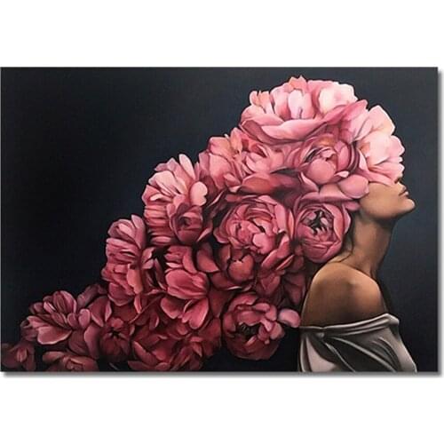 Abstract Flower Women Sexy Lady Printed Canvas 11CT Cross-Stitch Complete Kit Embroidery DMC Threads Handicraft Sales