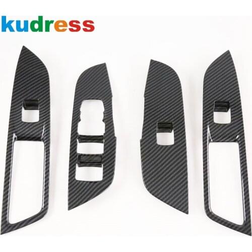 Interior Accessories For Chevrolet Blazer 2019 2020 Carbon Fiber Car Styling Window Lift Switch Frame Cover Trim Sticker LHD