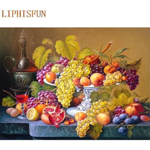 Diamond Painting Cross Stitch Full Square Round Picture of Rhinestone DIY Mosaic Embroidery Fruit New Year Gift