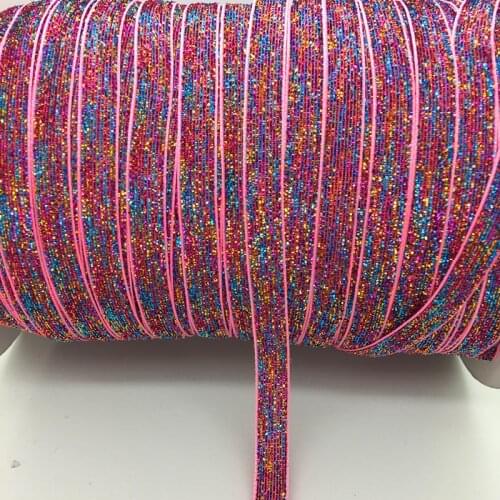 Free shipping 5 yards 3/8 "10mm Multicolor Glitter Velvet Ribbon Headband Clips Bow Decoration #RS-13