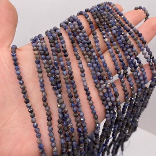 Natural Stone Beads Sodalite Faceted loose Beads 3mm For Jewelry Making DIY Necklace Bracelet Earrings Accessory