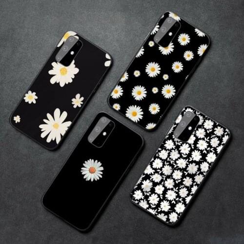 Black White Flower Daisy Design Phone Case For Samsung galaxy A S note 6 7 8 9 10 20 30 50 51 70 edge plus lite Cover Funda
