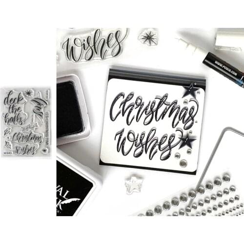 Deck The Halls Christmas Wishes Clear Stamps For DIY Scrapbooking Card Making Xmas Time New Clear Transparent Silicone Stamp