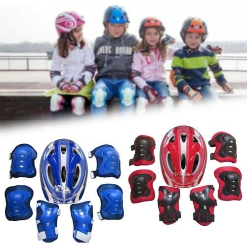 7Pcs/Set Kids Safety Helmet Knee Elbow Pad Sets Roller Skating Bike Cycling Skateboard Helmet Protection Outdoor Safety Guard