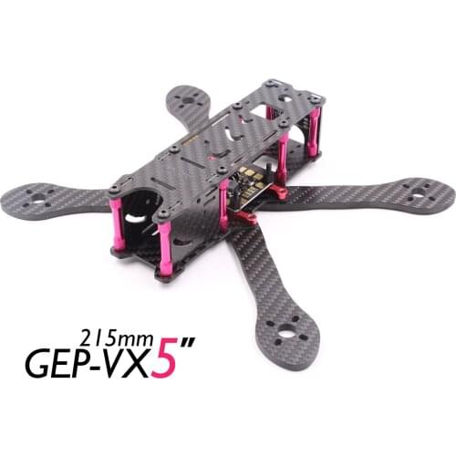 DIY FPV X Quadcopter GEPRC GEP-VX6 GEP-VX5 GEP-VX4 250mm 215mm 180mm Carbon Fiber Racing Frame with Tail Led Light XT60 PDB