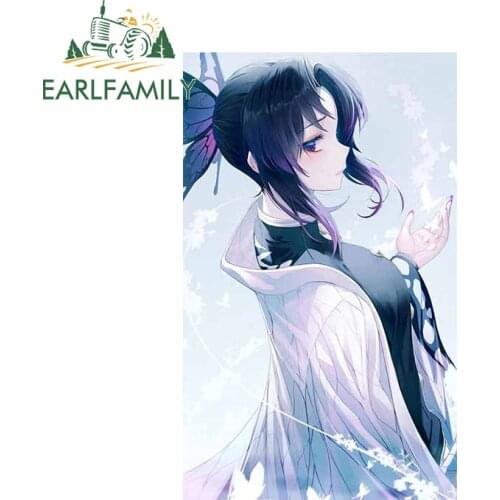 EARLFAMILY 13cm x 5.1cm for Demon Slayer Funny Car Stickers DIY Sticker Car Styling JDM Accessories Vinyl Waterproof Decal