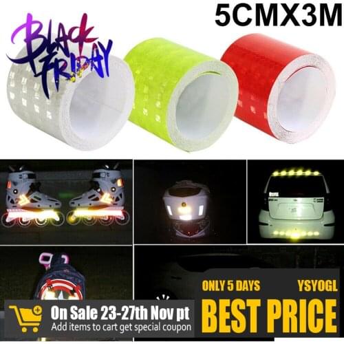 3M/Roll Car Reflective Tape Fluorescent Reflective Warning Tape Waterproof self-adhesive Stickers Night Safety Reflector Tape