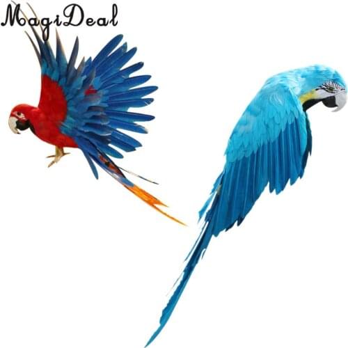 MagiDeal 2 pcs PE Realistic Artificial Birds Parrots Garden Home Decor Tree Ornaments DIY Handcraft Craft Birds Home Decoration