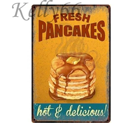 [ Kelly66 ] FRESH PANCAKES Metal Tin Sign Tin Poster Home Decor Bar Antique Wall Art Painting 20*30 CM Size y-1347