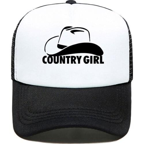 Country Girl Cowgirl Cowboy Hat Print Baseball Cap Casual Men Women Parent-child Hats Mesh Visor Outdoor Sun Hat Adjustable Caps