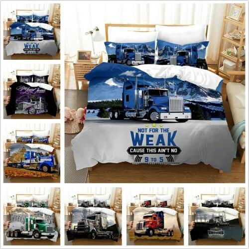 Giant Trucks Bedding Set 2/3Pcs Duvet Cover & Pillowcase(s) 3D Printed Quilt Cover Home Textile Gift