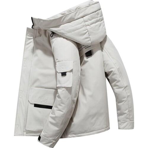 Mens Down Jacket With Big Real Fur Collar Warm Parka -30 degrees Men Casual Waterproof Down Winter Coat Size 3XL