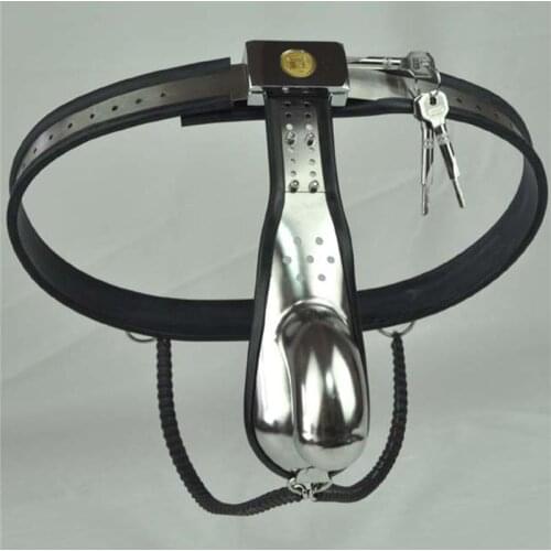 Male Y-Type Chastity Lock Products Adjustable Waist Alternative Stainless Steel Chastity Belt Black BDSM Bondage Penis Cage Lock