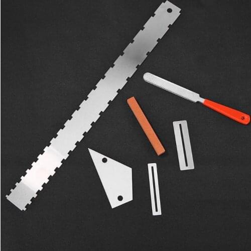 Steel Guitar Fret Repairing Tool Set Silver Cleaning Polish File Protector Guitar Frets Nuts Polished File Grinding Knife Repair