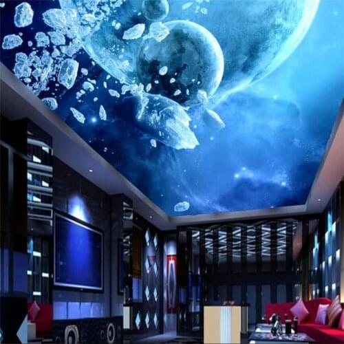 Wellyu Custom wallpaper Fantasy Starry sky Milky Way Planet Top mural Customize Large mural Environmental wallpapermural