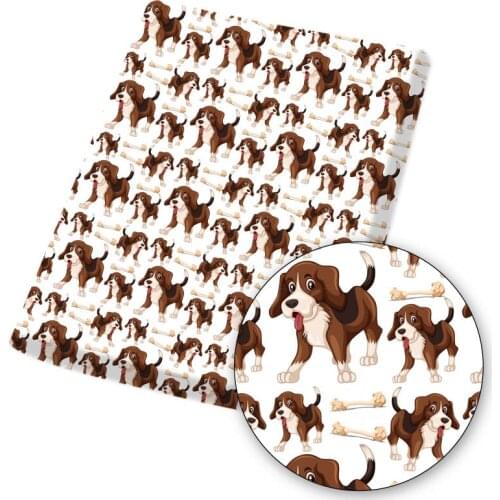 Polyester Cotton Fabric Dogs Friends Cloth Fabrics Cartoon Printed Sheet For DIY Dress Bag Patchwork Sewing Supplies 45*145cm/pc