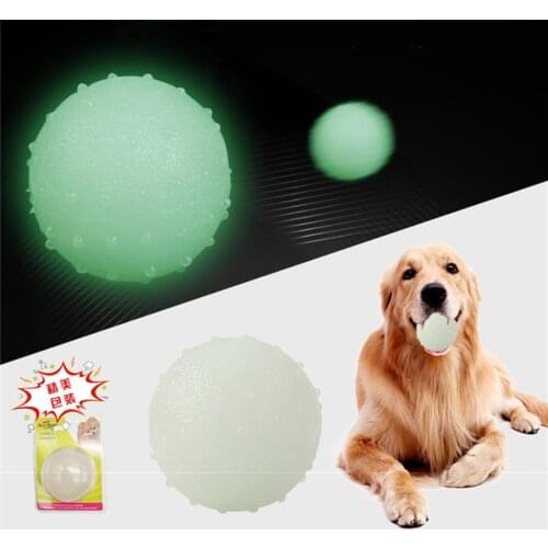 Durable Pet Luminous Ball Rubber Bite Resistant Squeeze Toys Seal No stress Fluorescence Dog Gifts Puppy Interactive Supplies