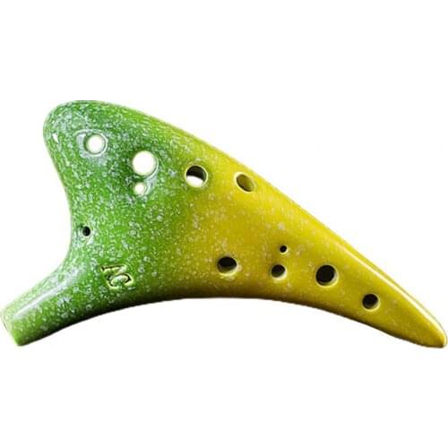 Professional Alto C Ocarina 12 Hole Musical Collection Ceramic Wear-resistant Tenor Ocarina Flute Instrument for Beginner