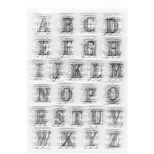 Clear alphabet rubber stamp scrapbooking uppercase letter stamps