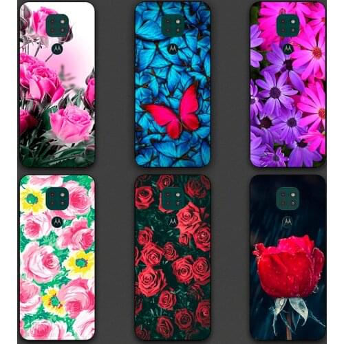 Silicone Flower Soft Phone Cases For Motorola Moto G9 Plus Power Case TPU Capa for Moto G9 Power Plus G9Plus Cover G9Power