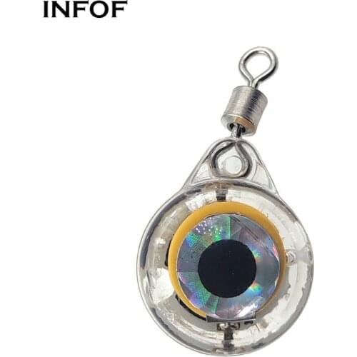 INFOF 2-pieces LED Submersible Fishing Light Waterproof Mini Fishing Lure Trap Light Underwater Fish Attractant Lights Lamp