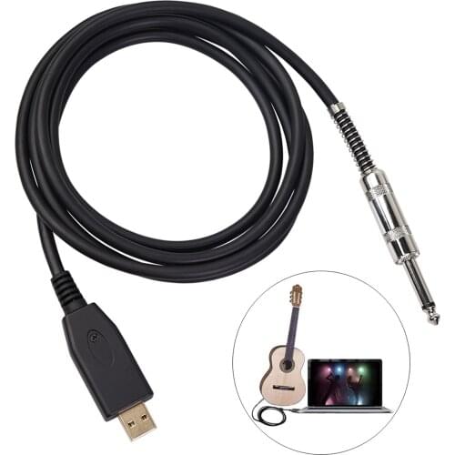 USB 2M 6.5Ft 1/4 "USB to 6.35mm Jack Link Connection Instrument Cable