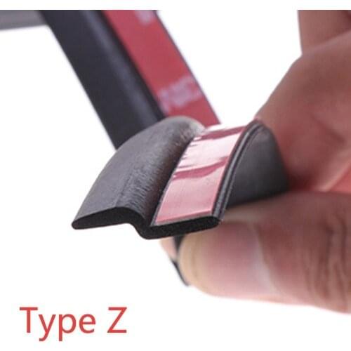 Z Type Car Door Seal Noise Insulation Weatherstrip Sealing Rubber Strip Trim Auto Rubber Seals Z-shaped Seal Windshield Strip