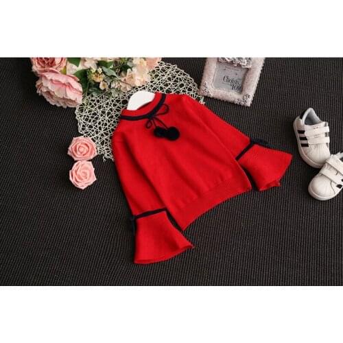 2019 Winter Casual Solid Sweatshirt For Girls High Quality Flare Sleeve Clothes Fashion Childrens Sweatshirt