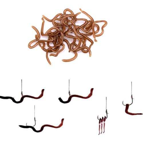 1set ​simulation Earthworm Red Fishing Worms Artificial Fishing Worms Fishy Smell Lures Soft Bait 8cm 10cm Fishing Tackle