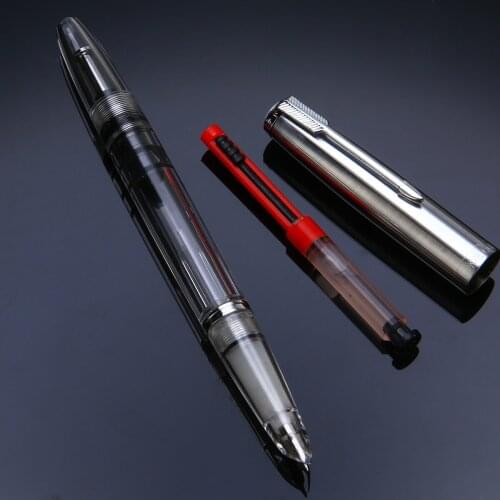 1Pc 601 Fountain Pen New Fountain Pen 601 Vacuum Pump Transparent Clear Fountain Pen Fine Nib For Writing