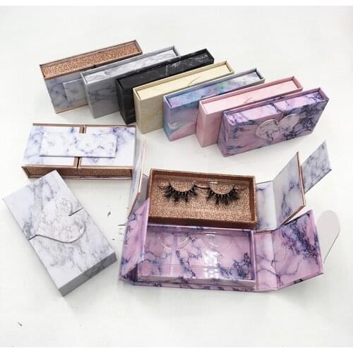 10pcs False Eyelash Packaging Box Magnetic Packaging Custom Logo Wholesale Empty Lash Box with Clear Tray