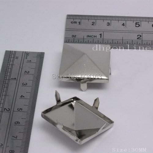 100 PCS 30mm Stud PYRAMID Biker Punk Rock Spot Nailhead leatherCraft Shoes Bag
