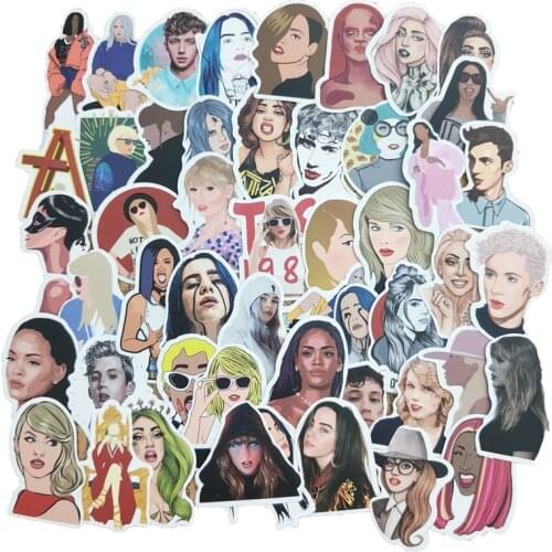 100pcs Popular Rapper Actor Singer Stickers Trap Music Celebrity Waterproof PVC Luggage Skateboard Guitar Graffiti Toy Stickers