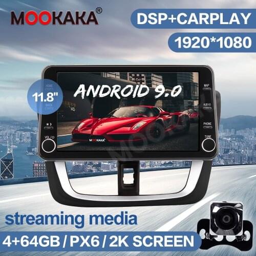 11.8 MAX-PAD Android 9.0 64GB Car Radio Multimedia player For Toyota Vios 2014-2017 Car GPS Navigation Head Unit Auto Stereo PX6