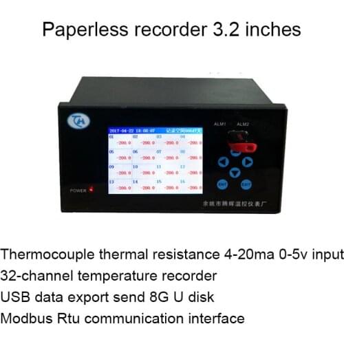 16-channel Temperature Tester, Multi-channel Paperless Recorder, Temperature, Humidity, Current and Voltage Detector